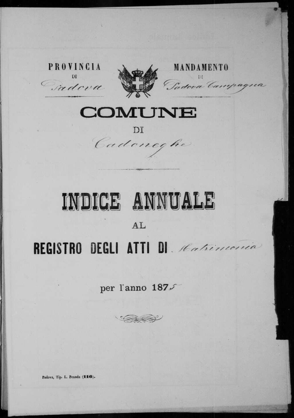 Marriage registry used in Italian ancestry search by our team in Italy