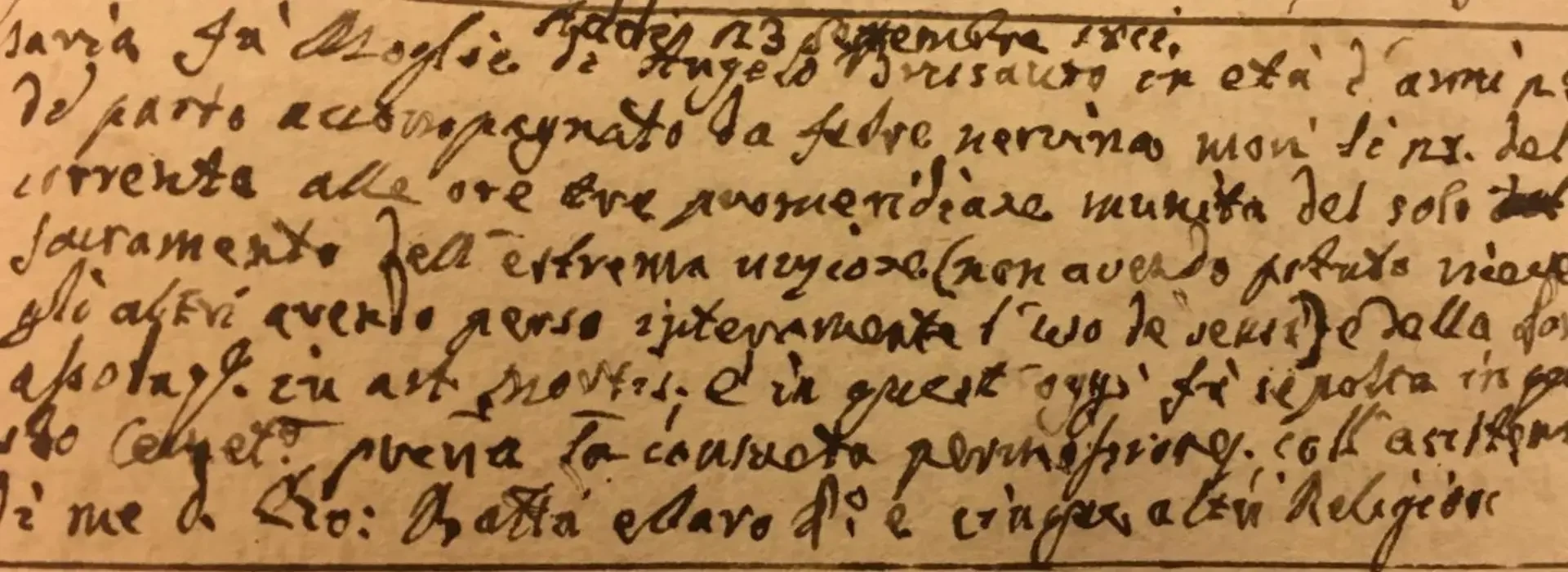 Catholic parish register 1882 Italy